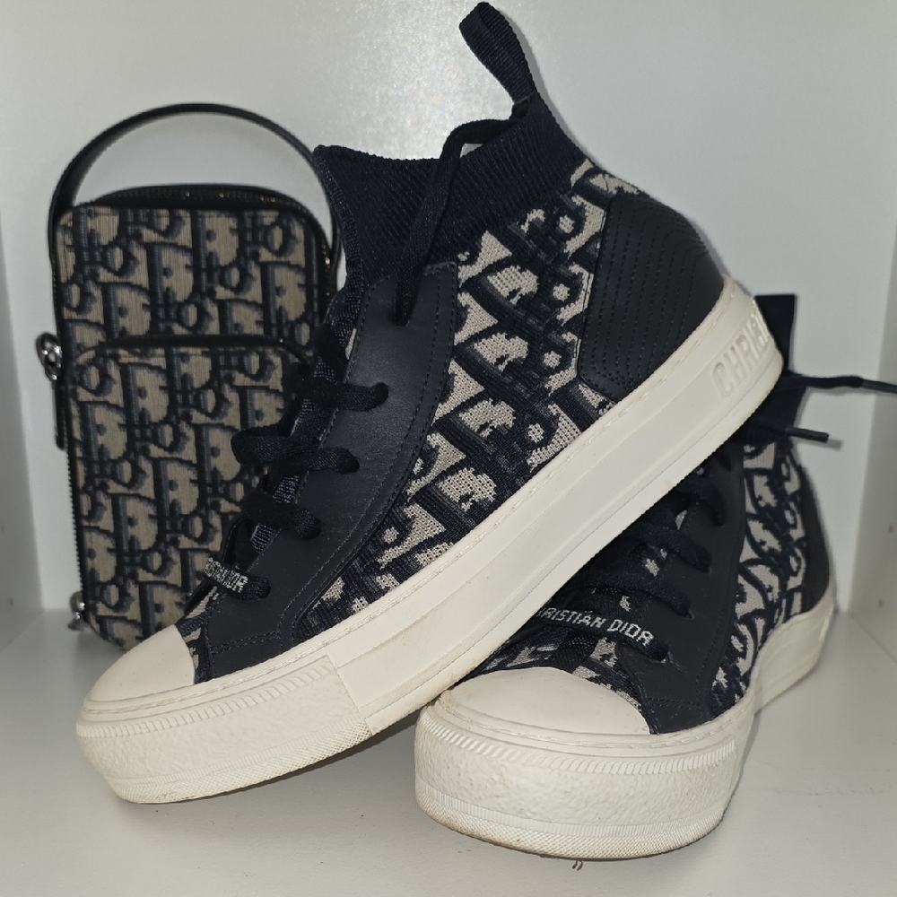 Dior Walk'n'Dior Sneakers in Deep Blue Oblique Canvas